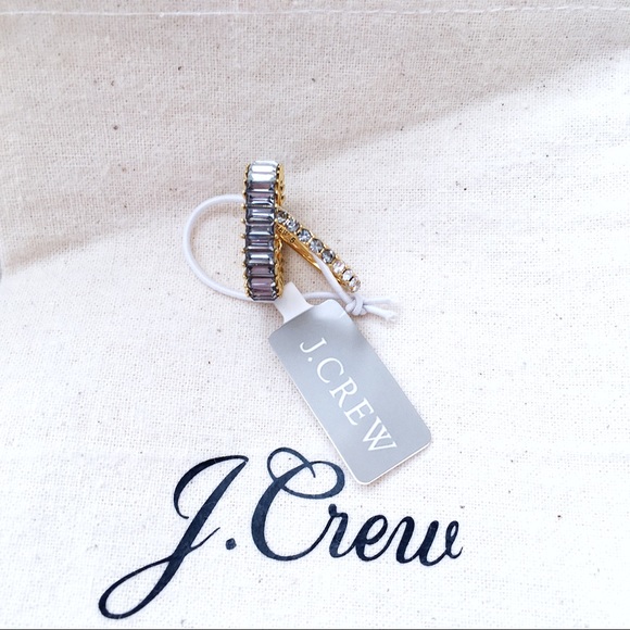 J. Crew Colorblock Stack Ring Set Black Diamond - Picture 3 of 3